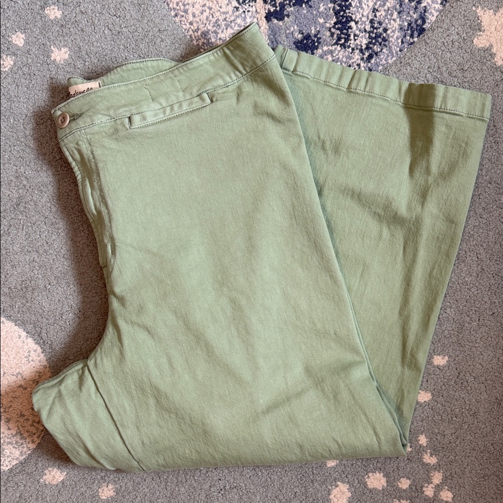 Madewell Curvy Emmett Wide Leg Pants Pistachio Green - 16W